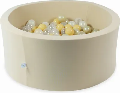 Produktbild von Trockenpool 90x40 beige mit 300 Bällen: transparent, opaleszierend, hellgold, beige