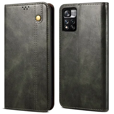 Obrázek produktu pro Pouzdro pro Xiaomi Redmi Note 11 Pro / Note 11 Pro+, kožené flip pouzdro peněženka s funkcí stojánku zelené