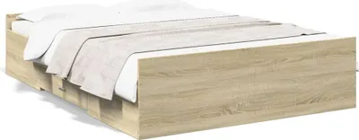 Obrázok produktu pre vidaXL Rám postele so zásuvkami Sonoma dub 140x190cm materiál na báze dreva