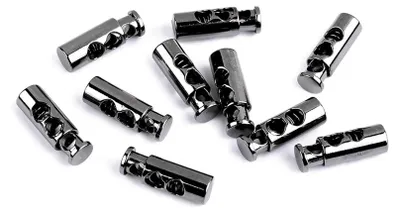 Produktbild von 4 Stück Kordel-Stopper aus Metall Kordelklemmen für Bekleidung Taschen Variantenwahl, Farbe:Variante 3 | anthrazit, Größe:3 mm | 7 x 23 x 7 mm