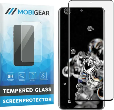 Produktbild von Mobigear Curved Samsung Galaxy S20 Ultra Panzerglas Gehärtetes Glas Displayschutz - Hüllenfreundlich - Schwarz