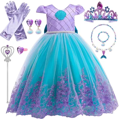 Immagine prodotto di Costume da principessa sirena Minicee, con accessori, taglia 3-10 anni, 110 cm