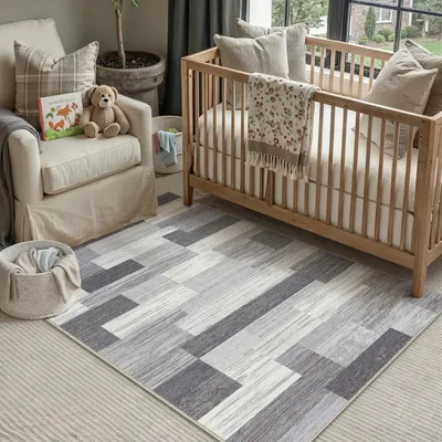 Produktbild von Omgoods – Moderner geometrischer Teppich, 120x170 cm – Rutschfest und waschbar