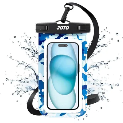 Obrázek produktu pro Voděodolný obal na mobilní telefon, podvodní pouzdro, IPX8, pro telefony do 7 palců, kamufláž, modrá