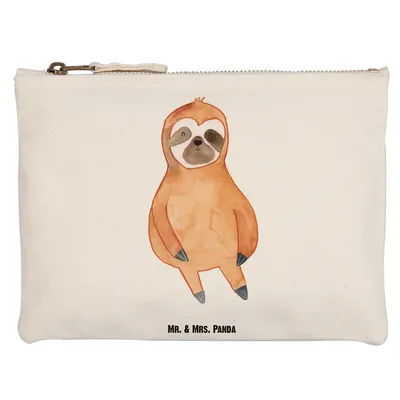 Produktbild von Mr. & Mrs. Panda Kulturbeutel Faultier Zufrieden Grösse XL Große - Weiß - Geschenk, Happy, Glück, Faultiere, kosmetiktäschchen, Etui, Kosmetiktasche, Gelassenheit, Pause