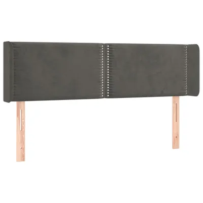 Produktbild von vidaXL Kopfteil mit Ohren Dunkelgrau 147x16x78/88 cm Samt