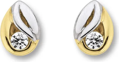 Produktbild von Ohrstecker Zirkonia 333/- Gelbgold teil-rhodiniert