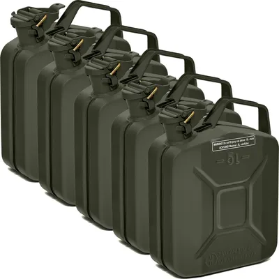 Produktbild von Oxid7® by BW Kraftstoffkanister Metall Benzinkanister 5x 5 Liter - Bronzegrün RAL 6031-F9 - UN-Zulassung - Hergestellt in Europa