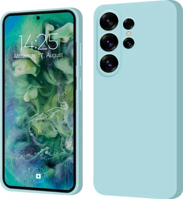 Produktbild von Hülle für Samsung Galaxy S25 Ultra Case Cover Bumper Silikon Softgrip Schutzhülle Farbe: Hellblau