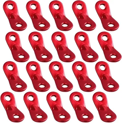 Produktbild von 20 Stück Aluminiumlegierung Abspannleine Zeltleinenspanner Abspannleine Zelt Seil Schnureinsteller Zeltspanner für Zelt Wandern Camping Bohrung(rot)
