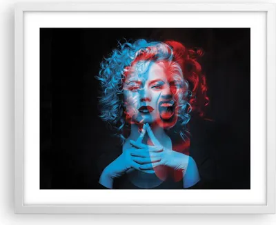 Produktbild von Gerahmtes Poster - Weißer Rahmen - Schwarz Frau Emotionen - 50x40 cm - Wand Bild - Wanddeko - Wandbilder - Kunstposter - Wandposter - Bilderrahmen - Bilder - Kunstdruck - P2WAA50x40-4472