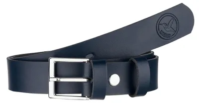 Image de Ceinture pour enfant Ladeheid en cuir, largeur 2,5 cm, K1D5 (bleu marine-1/Logo-1, 65 cm)