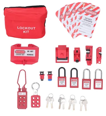 Productafbeelding van Elektrische Vergrendeling Tagout-set, Veiligheidsset met 6 Grendels en 4 Hangsloten