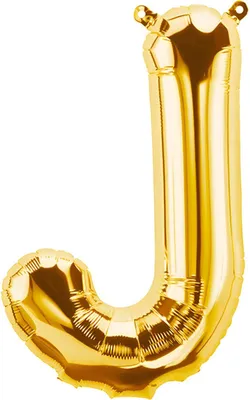 Zdjęcie produktu dla Balon foliowy litera J, złoty, ok. 80 cm, do napełniania powietrzem