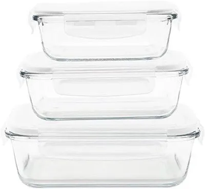 Productafbeelding van Set van 3 Glascontainers voor Voedselopslag