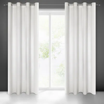 Zdjęcie produktu dla Eurofirany 383796, Przezroczysty, Biały, Monochromatyczny, Poliester, Oczko, 200 g/m²