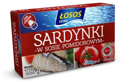 Zdjęcie produktu dla Sardynki w sosie pomidorowym Łosoś Ustka 0,125 kg