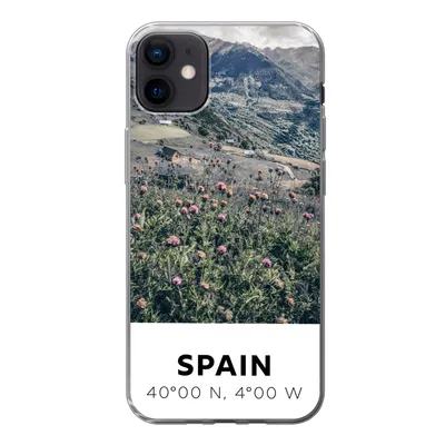 Produktbild von MuchoWow® Handyhülle Schutzhülle Hülle für iPhone 12 mini Spanien - Berge - Blumen Silikon Softcase Handy Hülle - Bild