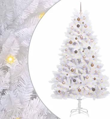 Image de vidaXL Sapin de Noël artificiel blanc 120 x 120 x 240 cm