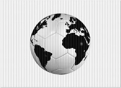 Produktbild von Wallario Duschmatte Antirutschmatte Badmatte Fußmatte Planet Fußball, Größe ca. 90 x 65 cm