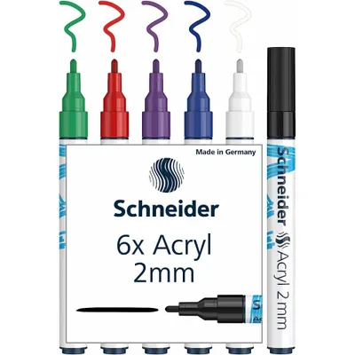 Obrázok produktu pre Schneider 120195 6 Schneider Paint-It 310 V1 Acrylstifte farbsortiert 2,0 mm