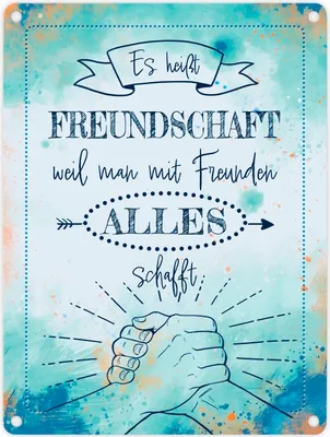 Produktbild von Freundschaft Metallschild in 15x20 cm mit tollem Spruch
