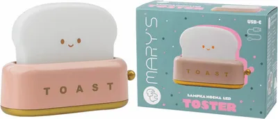 Zdjęcie produktu dla Mary's Lampka Nocna Do Pokoju Dziecka Led Toster Tościk Różowy Usb