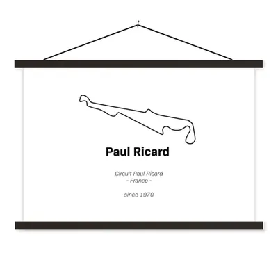 Produktbild von MuchoWow® Textilposter Formel 1 - Frankreich - Rennstrecke 90x60 cm mit schwarzem Rahmen - Aufhängungssatz