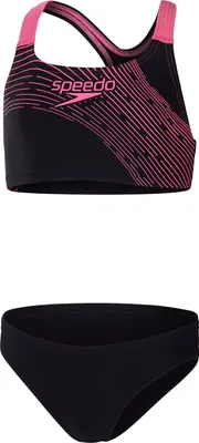Produktbild von Speedo Medley Bikini mit Logo Mädchen schwarz pink Gr 176