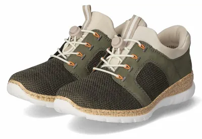 Obrázok produktu pre Rieker Women's Low Sneaker Green Textile Synthetic Mix Veľkosť: 37