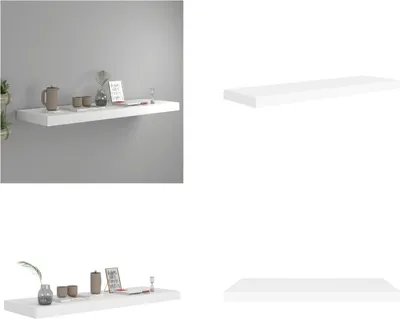 Obrázok produktu pre vidaXL Plávajúca polica biela 80x23,5x3,8 cm MDF - Nástenná polica - Nástenné police - Plávajúca nástenná polica - Plávajúca nástenná polica