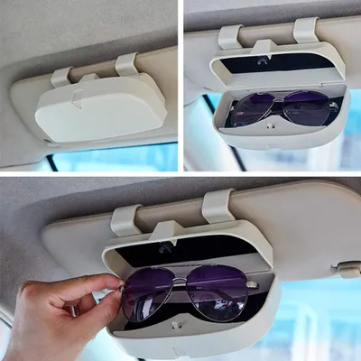 Produktbild von Auto Brillenhalter Brillenhalterung Brillenbox, Magnetischer Brillenhalter, Universal Sonnenbrillenhalter Brillenetui Brillen Halter Auto Zubehör(Grau)
