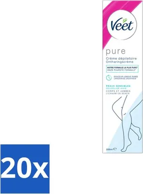 Image de Crème dépilatoire Veet pour peaux sensibles 200 ml - Pack économique - 20 pièces