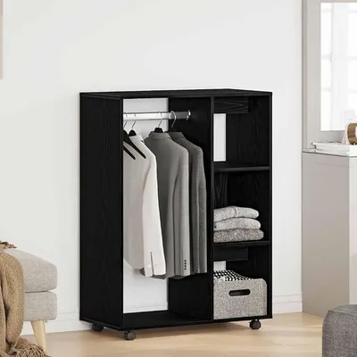 Obrázek produktu pro Skříň, barva: černý dub, rozměry: 80 x 40 x 110 cm, materiál: dřevovláknitá deska. Skříň s policemi, šatní skříň, úložná skříň do ložnice nebo chodby
