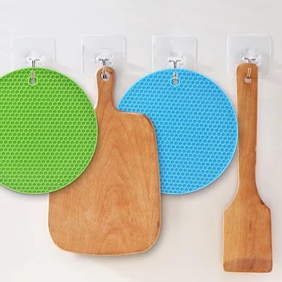 Produktbild von Silikonuntersetzer 6er-Pack multifunktionale Topflappen rutschfest hitzebeständig blau