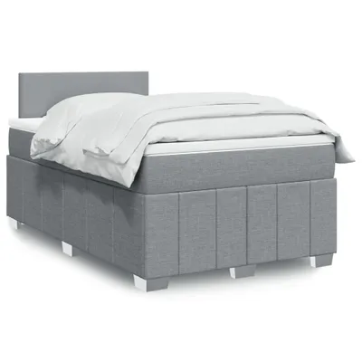 Produktbild von Hochwertig Boxspringbett mit Matratze Hellgrau 120x190 cm Stoff 3287000