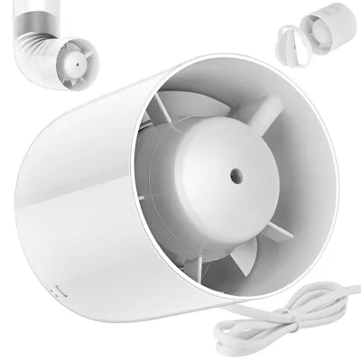 Rohrventilator 150 mm, 320 m³/h, 34 dB, Abluftventilator