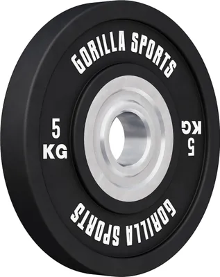 Produktbild von GORILLA SPORTS® Hantelscheiben - 50 mm, 5 kg, Einzeln, Gusseisen, Gummi - Bumper Plates, Gewichte Hantel, Olympia, Gewichtsscheiben, Weight Plates