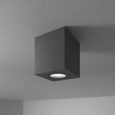 Image de HOFTRONIC - Spot LED en saillie carré 4W 345lm 6500K IP65 Noir
