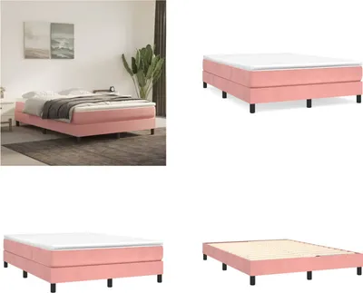 Produktbild von vidaXL Boxspringbett Rosa 140x200 cm Samt - Boxspringbett - Boxspringbetten - Bett - Schlafzimmermöbel