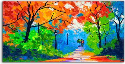 Produktbild von Coloray - Glasbild - 120x60 cm - Wandbild - Glasbilder - bunte Straßenansicht Mehrfarbig hell