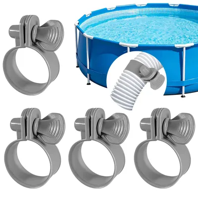 Pool-Schlauchschellen verstellbar 32-38 mm 4 St. grau