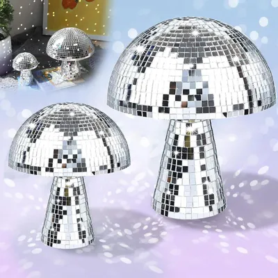 Image de Solidchoice - Décoration de discothèque sur le thème des champignons - 2 boules à facettes pour une ambiance festive