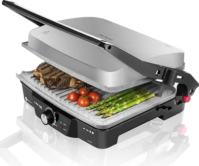 Produktbild von Cecotec Rock'nGrill 2000, Schwarz, Edelstahl, Kunststoff, Edelstahl, Rechteckig, Drehregler, 297 x 235 mm, Stein