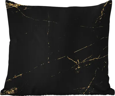 Produktbild von MuchoWow® Outdoor Kissen - Marmoroptik - Luxus - Schwarz - Gold - 60x60 cm - Wetterfest - Lounge Kissen - Dekoration - Schlaf Kissen