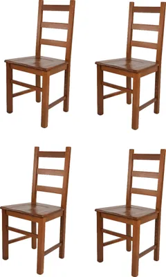 Immagine prodotto di t m c s Tommychairs - Set di 4 sedie RUSTICA per cucina e sala da pranzo, struttura robusta in legno di faggio, laccata nel colore noce chiaro e seduta in legno