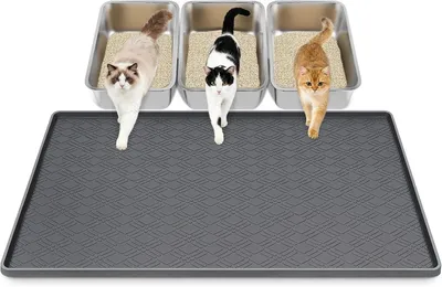 Produktbild von Katzenklo-Matte, urinfest, wasserdicht, Silikon, antislip, für Katzentoilette, dunkelgrau