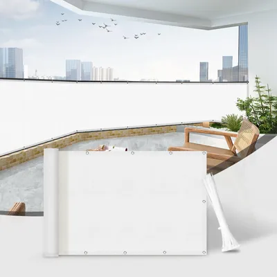 Immagine prodotto di Schermo per balcone, completo di fascette, 85x500 cm - Protezione per la privacy, colore bianco