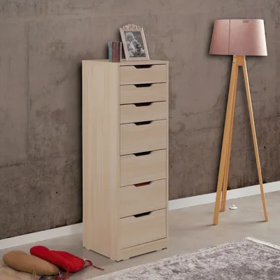 Produktbild von Skye Decor, Flow - Oak, Kommode, Eiche, 100 % MELAMINBESCHICHTETE SPANPLATTEN, 44 x 40 x 130 cm