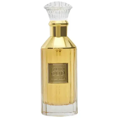 A bottle of Lattafa Velvet Oud Eau de Parfum.
